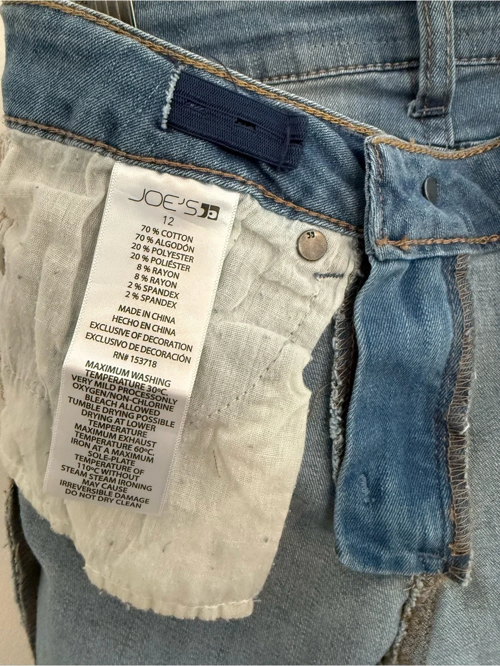Joe’s Jeans Girls 12 The Finn Denim Bermuda Shorts NWT Stretch Cuffed